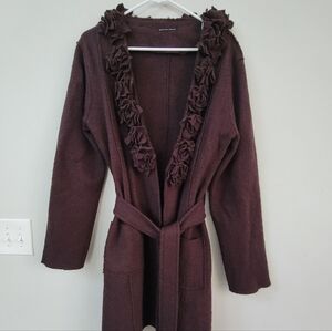 Michael Simon Wool Duster Cardigan Women's Size S Goblincore Fairy Hippie
